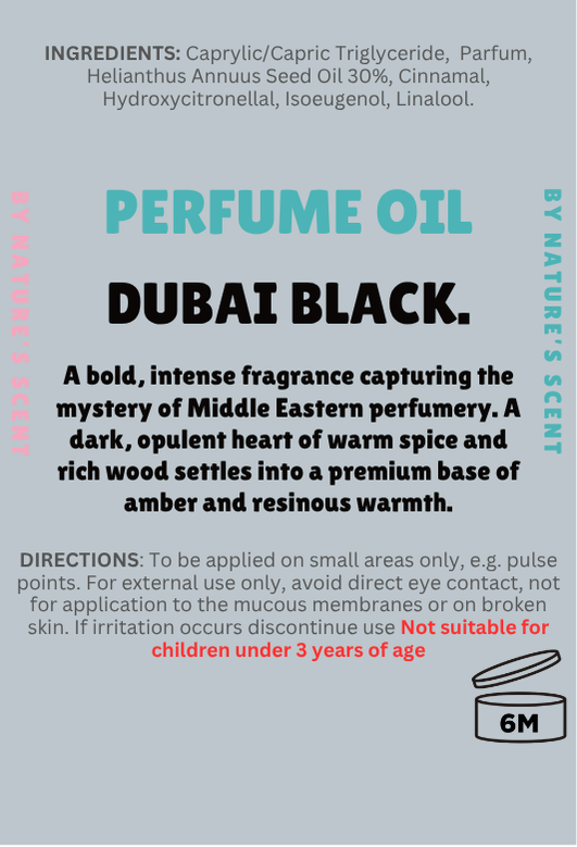 Dubai Black Roller Perfume Oil |Alcohol Free, Long Lasting| Nature's Scent ®