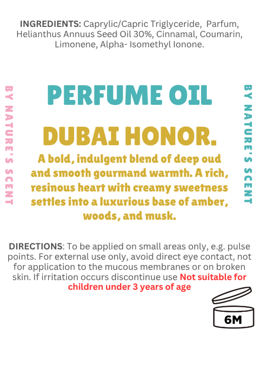 Dubai Honour Roller Perfume Oil |Alcohol Free, Long Lasting| Nature's Scent ®