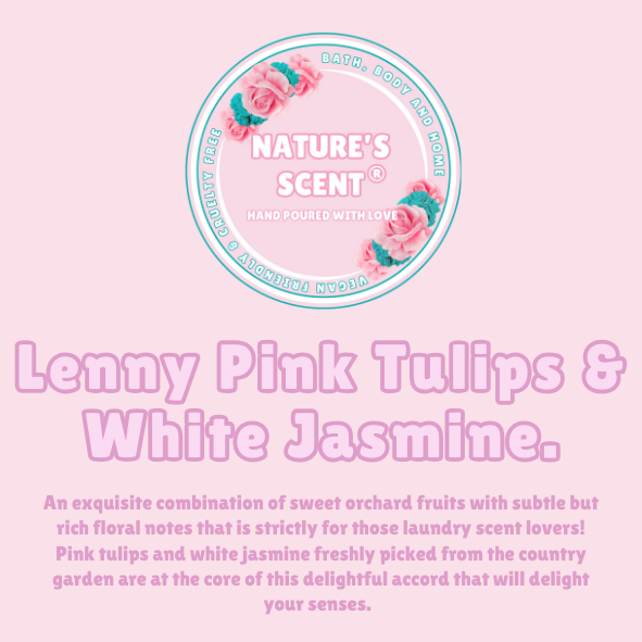 Lenny Pink Tulip & White Jasmine Wax Melt Snap Bar
