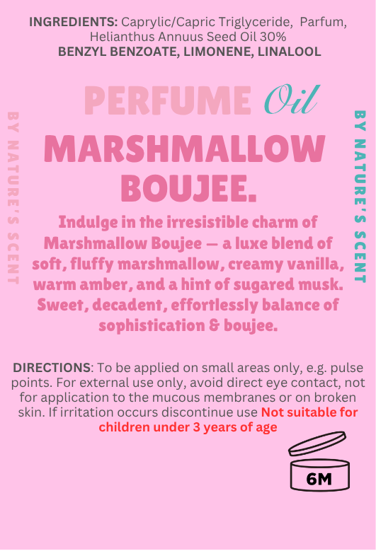 Marshmallow Boujee Roller Perfume Oil |Alcohol Free, Long Lasting| Nature's Scent ®