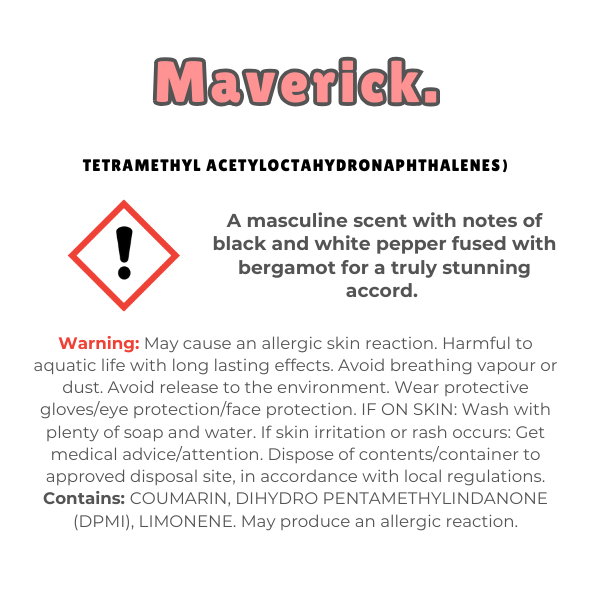 Knitted Heart Clamshell with scent description (A masculine scent with notes of black and white pepper fused with bergamot for a truly stunning accord), and ingredients - Nature's Scent ®