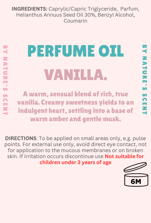 Vanilla Roller Perfume Oil |Alcohol Free, Long Lasting| Nature's Scent ®