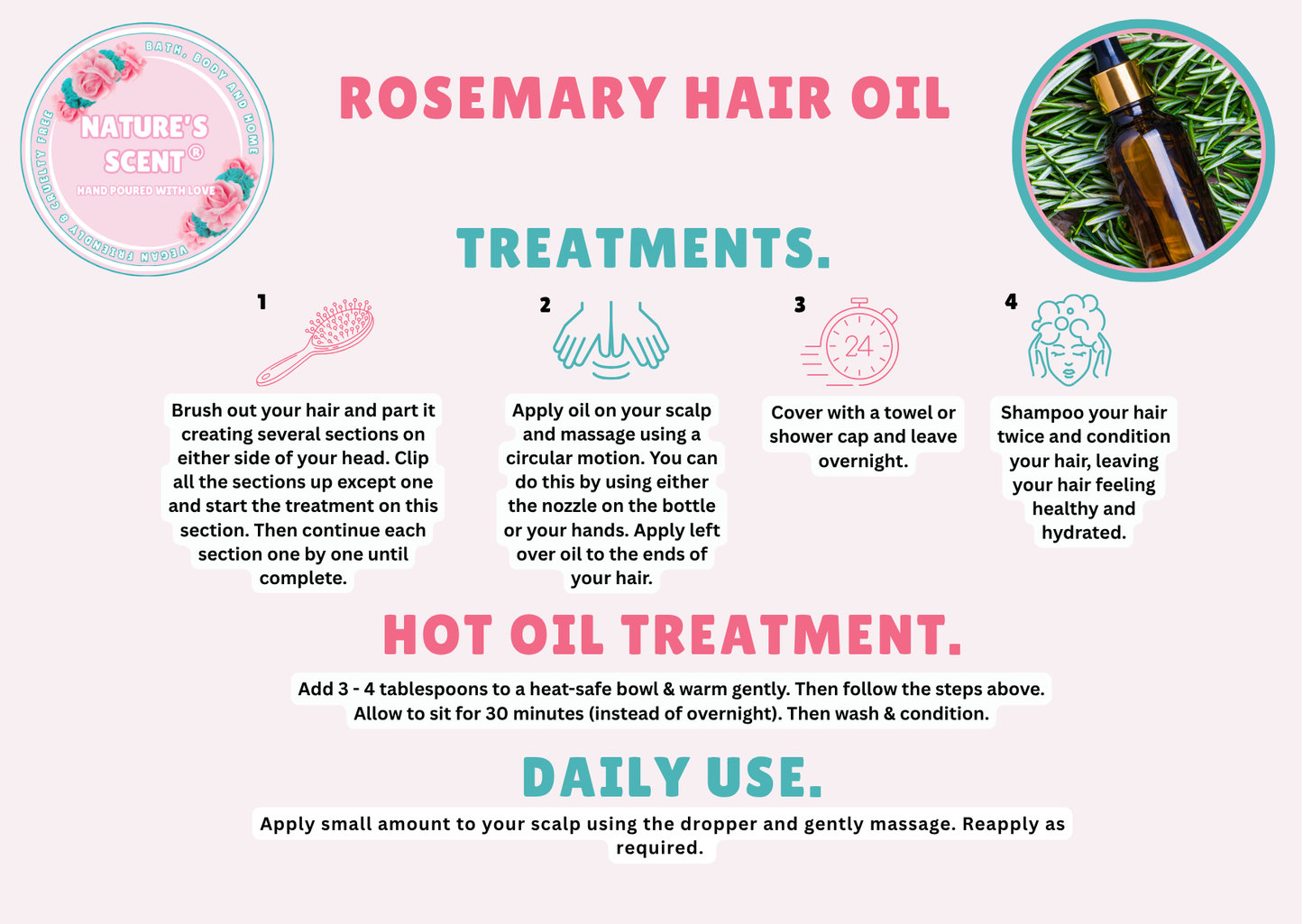 Rosemary Hair Oil for Normal Hair – 100% Natural Hair Nourishment