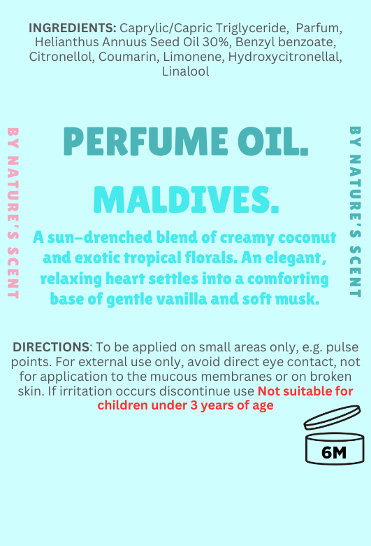 Maldives Roller Perfume Oil |Alcohol Free, Long Lasting| Nature's Scent ®