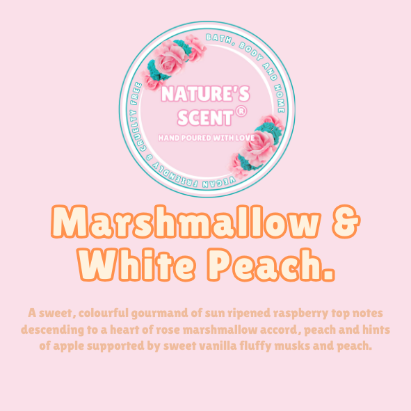 Marshmallow & White Peach Wax Melt Snap Bar