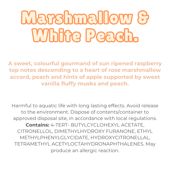 Marshmallow & White Peach Wax Melt Snap Bar