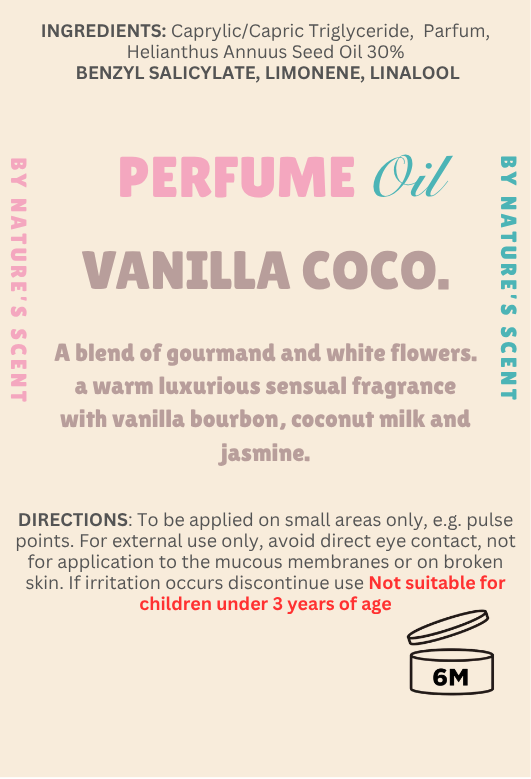 Vanilla Coco Roller Perfume Oil |Alcohol Free, Long Lasting| Nature's Scent ®